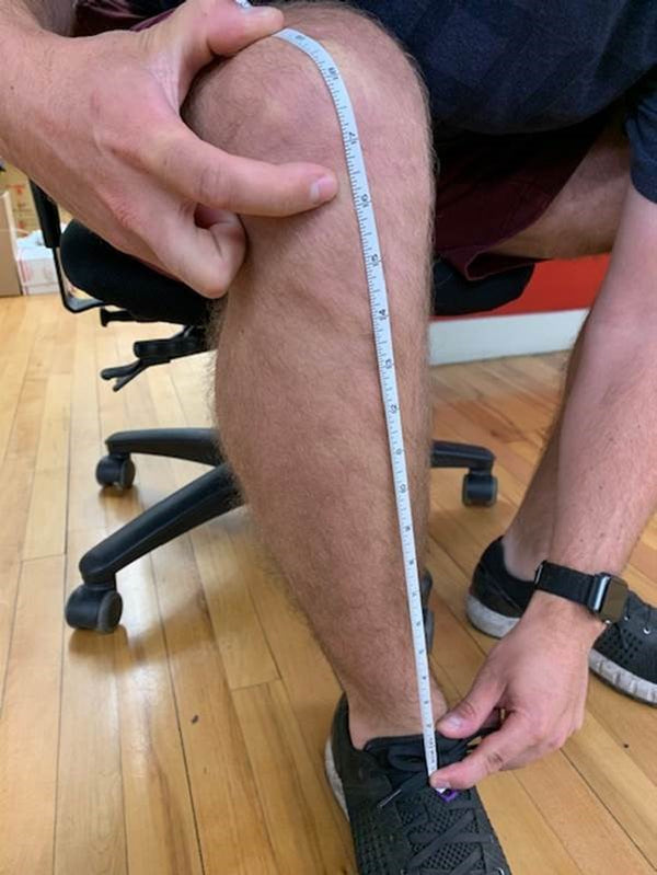 Measuring Leg Guard Size (example photo)