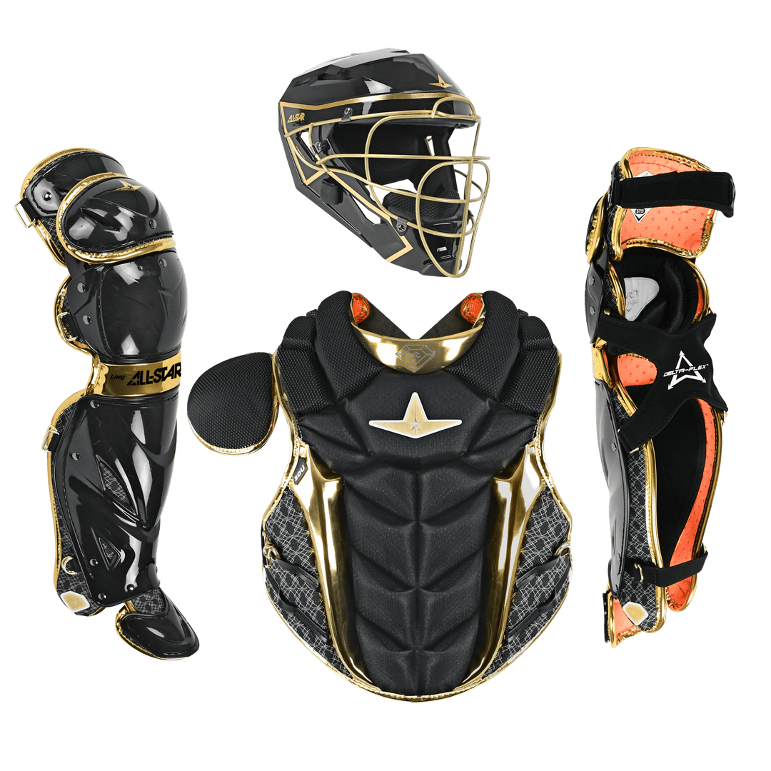 All-Star PHX Diamond Series Softball Catcher's Kit | Black/Gold